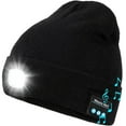 thumbnail image 1 of Gorro unisex con Bluetooth y luz LED, gorro de punto musical inalámbrico con auriculares estéreo para correr, senderismo y trotar (negro), 1 of 6