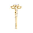 thumbnail image 3 of Rosec Jewels Nature Inspired Floral Engagement Ring for Women - Cubic Zirconia Bypass Ring, 18K Yellow Gold, US 5.00, 3 of 8