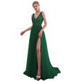 thumbnail image 1 of Vestido elegante de mujer con lentejuelas divididas, sexy, escote en V, sin espalda, vestido de noche, 1 of 6