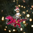 thumbnail image 2 of Adorno Navideño Acrílico Con Dinosaurio Divertido De Dibujos Animados En 2D, Adorno Para Árbol De Navidad, Colgante, Adornos Navideños, Colgante Para Coche, Decoración Navideña, 2 of 7
