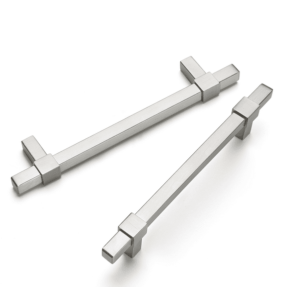 Goldenwarm 25 Pack Kitchen Cabinet Pulls Brushed Nickel Dresser Handle Cabinet Hardware 5in hole Center