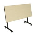 thumbnail image 4 of Mobile Training Table 48 Inch - Flip Top Conference Table with Wheels - Adjustable Office & Classroom Table - Maple Finish, 4 of 6