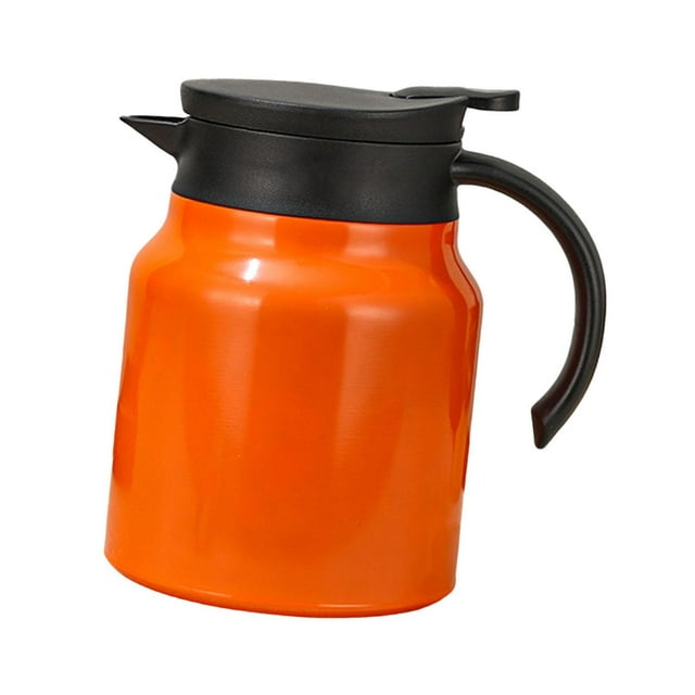 simhoa Insulated Kettle, Flask with Tea Strainer, Tightly Sealing Lid, Heat Retention, 1 Liter, Coffee Pot, Hot Water Jug for The Kitchen orange