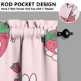 thumbnail image 5 of Kitchen Curtains 36 Inch Short - 3 Panel Set Strawberry Print, Rod Pocket Window Curtains 100% Polyester, Cute Fruit Valance for Farmhouse, Cafe, Living Room, Bedroom, Easy Wash, 5 of 6