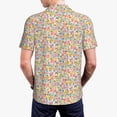 thumbnail image 3 of Balery Watercolor Wildflowers Printed Men’s Short Sleeve Polo Shirt, Midweight Men's Shirt,Golf Polo shirts -Large, 3 of 8