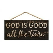 GOD IS GOOD ALL THE TIME Distressed Wood Slat Sign, 10" x 4.5"