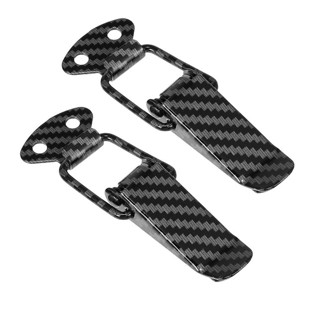 Unique Bargains Car Trunk Bumper Security Clips Quick Release Hook Carbon Fiber Pattern 80x28mm 2pcs
