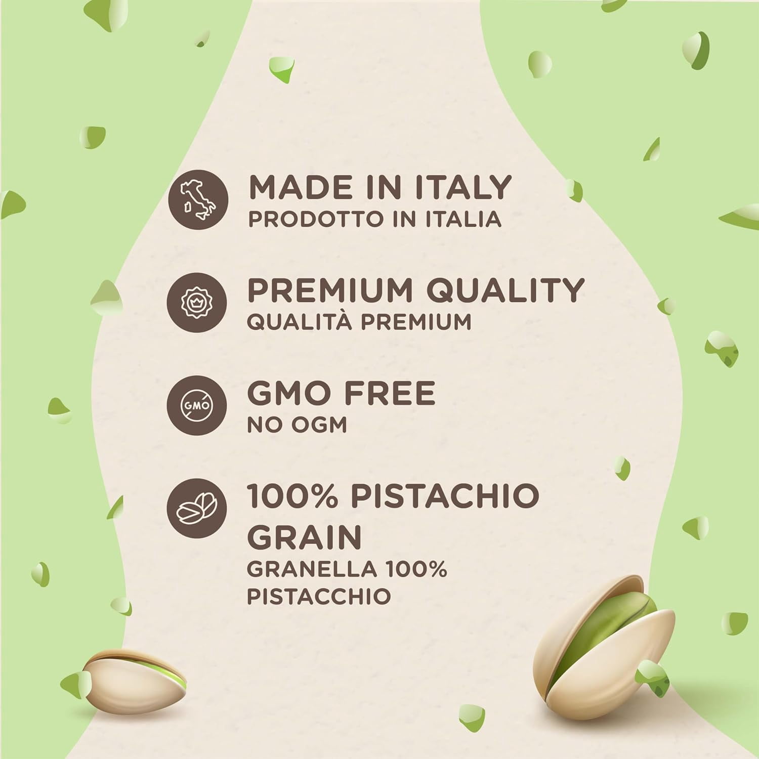 EATALIAN by AMZ BETTER Spreadable Crunchy Pistachio Cream 17.63 oz/500 gr, Pistachio Cream with Grains, Protein Paste, Sweet Taste, Ideal on Bread and Excellent for Dubai Chocolate, Made in Italy