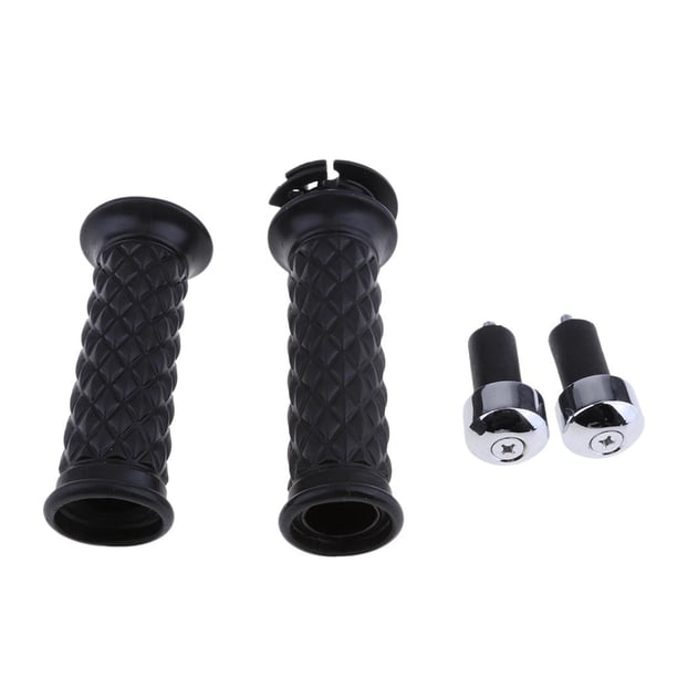 Empuñaduras de de diamante para manillar de motocicleta de 7/8 '' y 22 mm con extremo de barra negro kusrkot Grados de mano Thumb Thumb Thumb