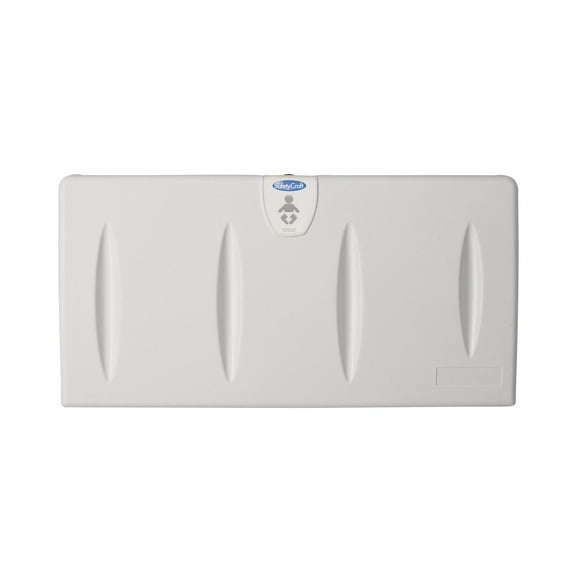 Safetycraft Station de Change Murale Horizontale - Facile à Nettoyer, Polyéthylène Haute Densité avec Charnière en Acier Robuste - Distributeur Intégré pour Sac à Main Ou Sac, Gris Clair