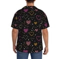 thumbnail image 5 of Fotbe Heart and Stars print Short Sleeve Button Down Shirts for Men Casual Summer Beach Wrinkle Free Shirt-3X-Large, 5 of 7
