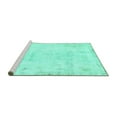 thumbnail image 2 of Ahgly Company Machine Washable Indoor Square Abstract Turquoise Blue Modern Area Rugs, 3' Square, 2 of 4