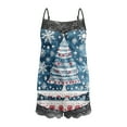 thumbnail image 5 of Puntoco Ropa de dormir para mujer, conjunto de pijama informal con tirantes de encaje sexy para Navidad para mujer, camisetas sin mangas y pantalones cortos, 5 of 5