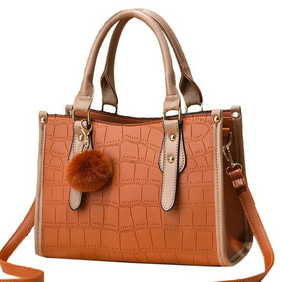 Faraee Purse for Women Leather Tote Bag Purse and Handbags Top Handle Satchel Shoulder Crossbody Tote with Zipper Orange
