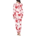 thumbnail image 3 of Renewold Daisy Red Heart Pajama Long Pants Matching Set of 2 Valentine's Day Nightwear Pullover Tops Relaxed Crew Neck Shirt for Women Breathable Home Life Sleep Wear Size XL, 3 of 4