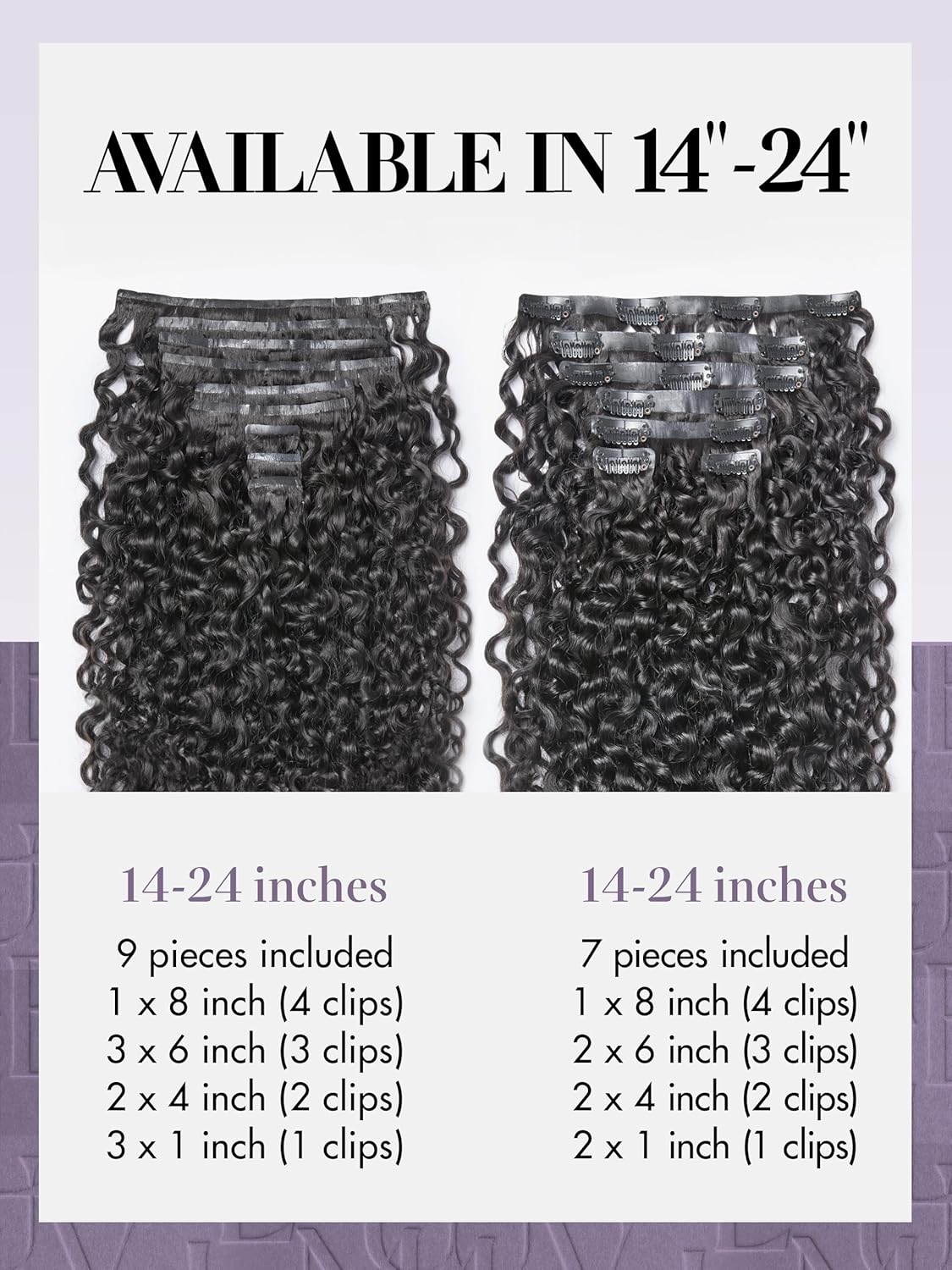 LUVME Messy Burmese Curly 24" Clip in Hair Extensions Real Human Hair Fullness for Women Brazilian Remy Natural Black