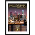 thumbnail image 2 of Art.com Philadelphia, Pennsylvania - Skyline at Night Art Print by Lantern Press, Black Frame Wall Art, 17" x 23", 2 of 5