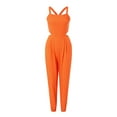 thumbnail image 4 of Eashery Women's Jumpsuit Wide Leg V-Neck Summer Long Sleeve Jumpsuit for Women Orange XXL, 4 of 5