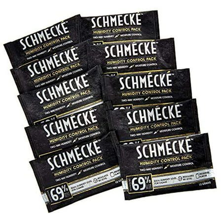 Schmécké 69% RH Cigar Two-Way Humidity Control 10 Grams x 10 Pack - Zero Guesswork - Regulate & Stabilize Humidor RH (Best Humidity Level For Cigars)