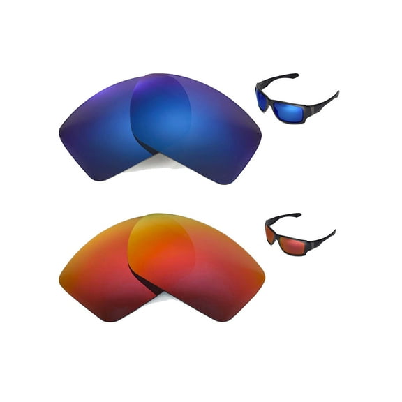 Walleva Polarized Ice Blue Fire Red Lenses For Oakley Big Taco Sunglasses