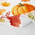 thumbnail image 5 of Erosebridal Pumpkin Leaves Quilt King 3 Pieces,Fall Harvest King Coverlet Set,Cream,1 Bedspread and 2 Pillowcases, 5 of 7