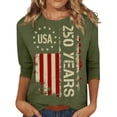 thumbnail image 2 of 250 Anniversary USA Shirt for Women 250Th Anniversary USA Shirt Womens 3/4 Patriotic Flag Print Tops American Indendence Day 1776-2026 T-shirt, 2 of 4