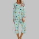 thumbnail image 1 of Puntoco Conjunto de pijama cómodo de dos piezas con cuello redondo y manga larga para mujer, conjunto deportivo, 2 piezas Puntoco Puntoco-4794, 1 of 5