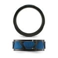 thumbnail image 4 of Gem & Harmony Mens Titanium Polished and Brushed Blue Plating Band Ring (8mm) for Men, 4 of 6