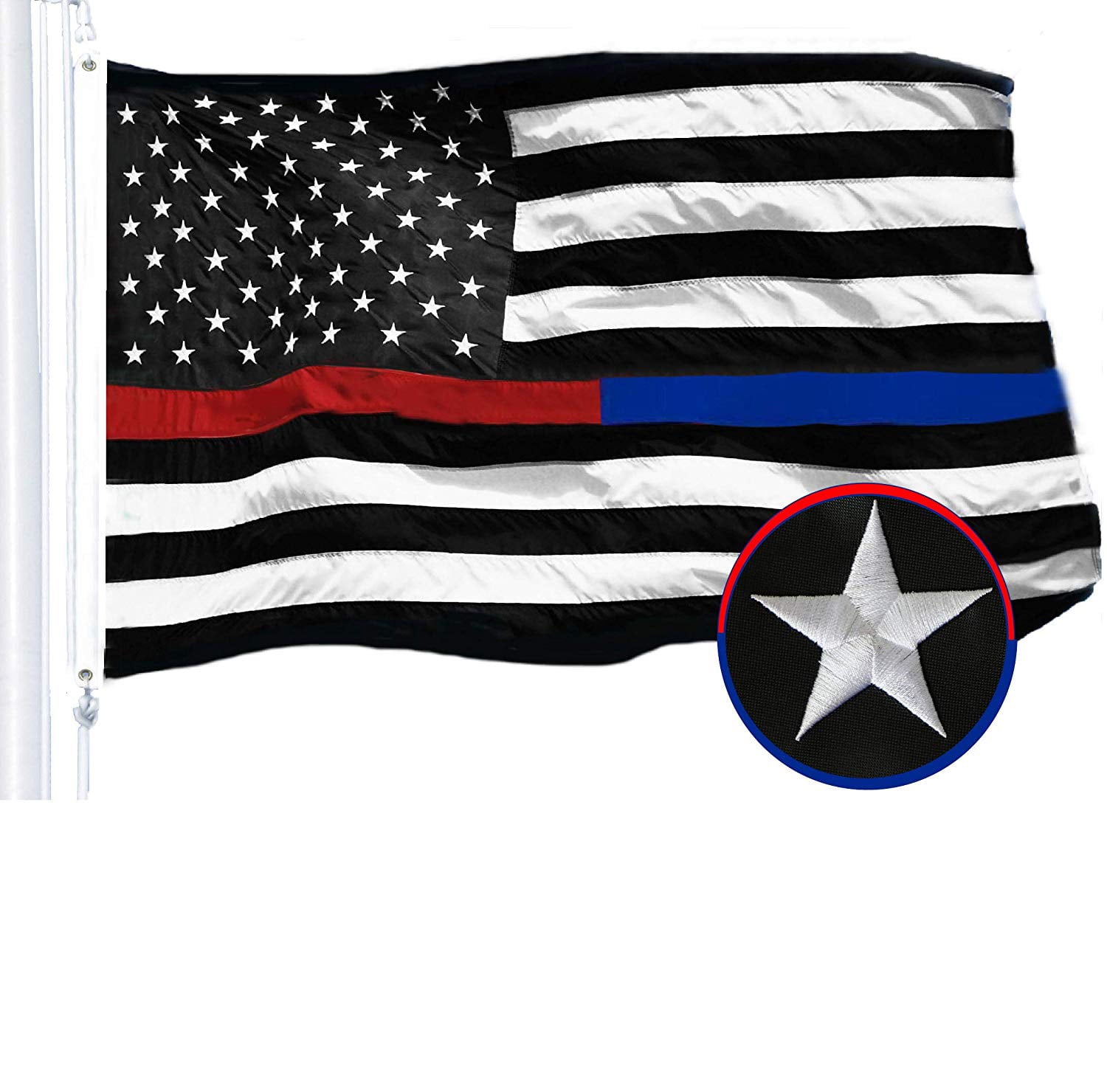 2 Pack 3x5 Foot Thin Blue Line USA American Flag Police Thin Blue Line 