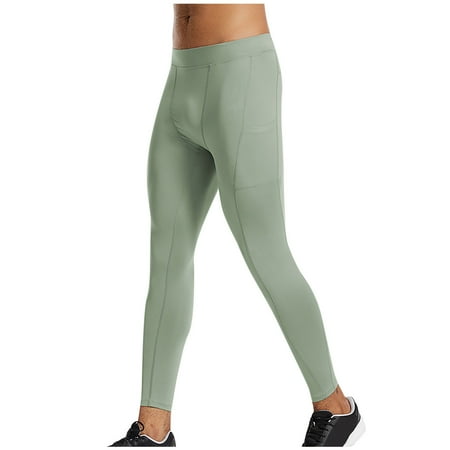 Compression Pants Men Stretchy Slim Fit Athletic Sports Leggings Multicolour Yoga Pants Base Layer Bottoms Running Tights
