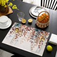 thumbnail image 3 of Orange Eucalyptus Leaves Placemats Set of 4, Botanical Fall Rustic Beige Placemats for Dining Table, Place Mats for Kitchen Tabletop, Waterproof Wipeable Dining Table Mats Set, 3 of 9