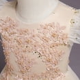 thumbnail image 5 of IBTOM CASTLE Kids Girls Long Communion Princess Dresses Flower Pageant Party Wedding Floor Length Dance Evening Gowns 11-12 Years Champagne, 5 of 8