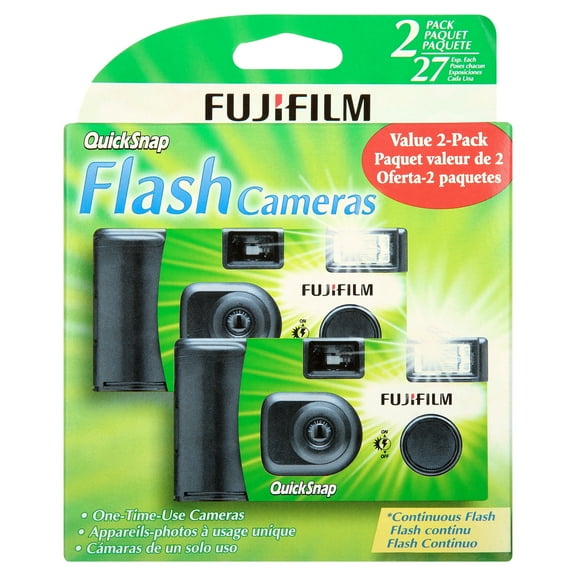 Fujifilm Quicksnap One Time Use 35mm Camera with Flash, 2 Pack