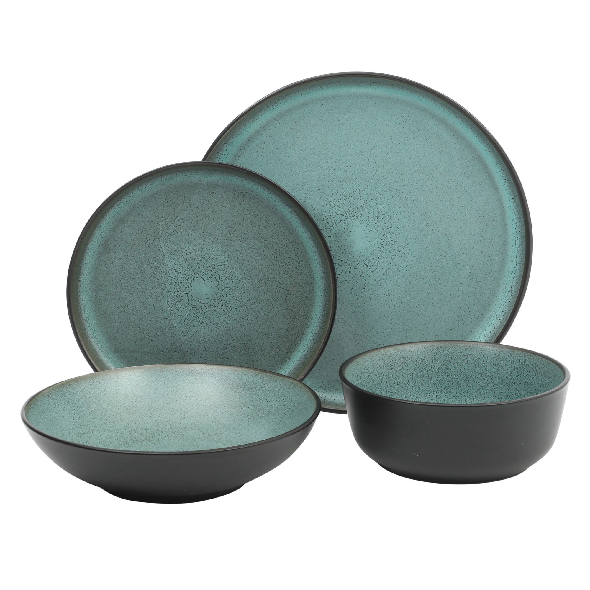 Gibson Elite Tribeca Loft 16-Piece Dinnerware Set - Service for 4 - Matte Blue