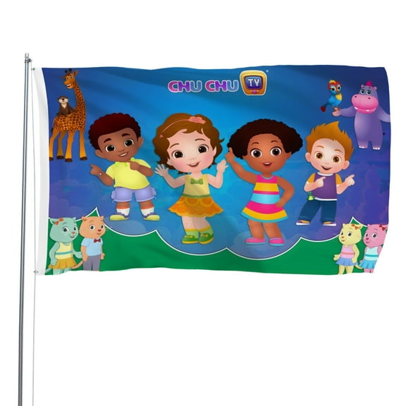 Chu Chu TV-themed Printed Flag Perfect gift for fans, friends, and family members, and suitable for indoor and outdoor activities, party decorations.16"x24" (40cm×60cm)