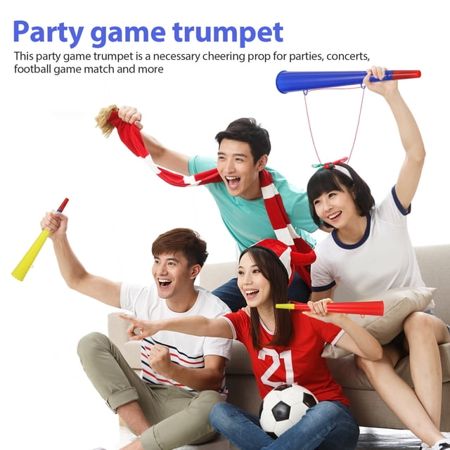 5 uds juego deportivo trompeta de plástico accesorios para fanáticos fiesta concierto cuerno ruidosos mango trompeta colores mezclados