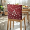 thumbnail image 3 of TSOVTHRID Chair Back Cover Christmas Tree Music Note Red Print Washable Chair Protector Slipcovers Dining Chairs Protector for Home Dinning Kitchen Party Festival Christmas Decor, Set of 4, 3 of 7
