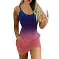 thumbnail image 1 of Vestidos Para Mujer Vestido Deslizante de Moda Sin Mangas Gradiente Flores Impresas Con Bolsillo en La Cintura Vestido de Verano Con Cuello en V Mini Vestido de Tirantes Odeerbi  ODB164636, 1 of 5