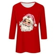 thumbnail image 4 of JingHai Ugly Christmas Sweater for Women 2024 Cute Christmas Printed Casual Crewneck 3/4 Sleeve Pullover Sweatshirts Tops-Red L, 4 of 4