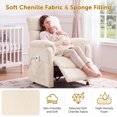 thumbnail image 4 of Dolonm Electric Power Recliner Chair with Side Pocket & Remote, Modern Chenille Nursery Recliner Chair for Living Room, White, 4 of 9
