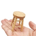 thumbnail image 1 of Muebles de Casa de Muñecas Xihbxyly Taburete Alto de Madera Color Salad 1/12, 1 of 7