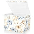 thumbnail image 2 of WOBOGO Watercolor Wildflowers Large Collapsible Storage Box Flip Lid Fabric Decorative Organizer Container Basket with Handles 16.5×12.6×11.8in, 2 of 7