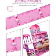 Carsky 36 inch Dollhouse Playset Girl Toys, 11 Rooms with Doll Toy Figures Toddler Playhouse Christmas Birthday Gifts for 3 4 5 6 7 Year Old Girls