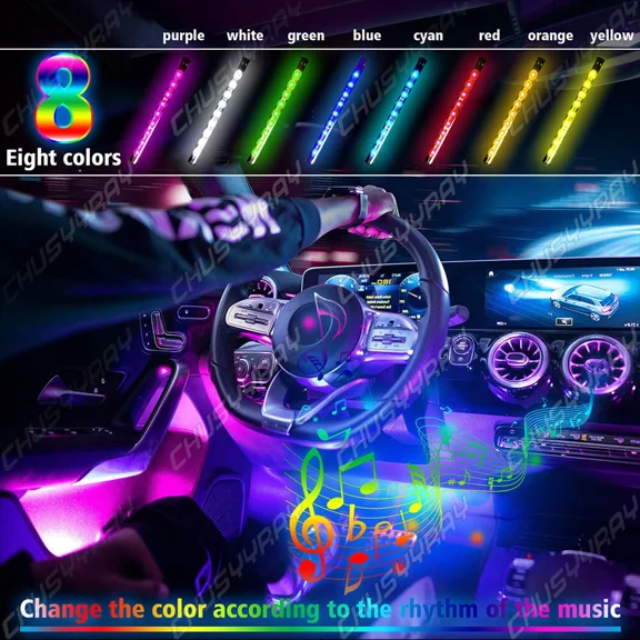Led Light Strip For Cars Inside Car Lighting Interior Glow Color Remote Control