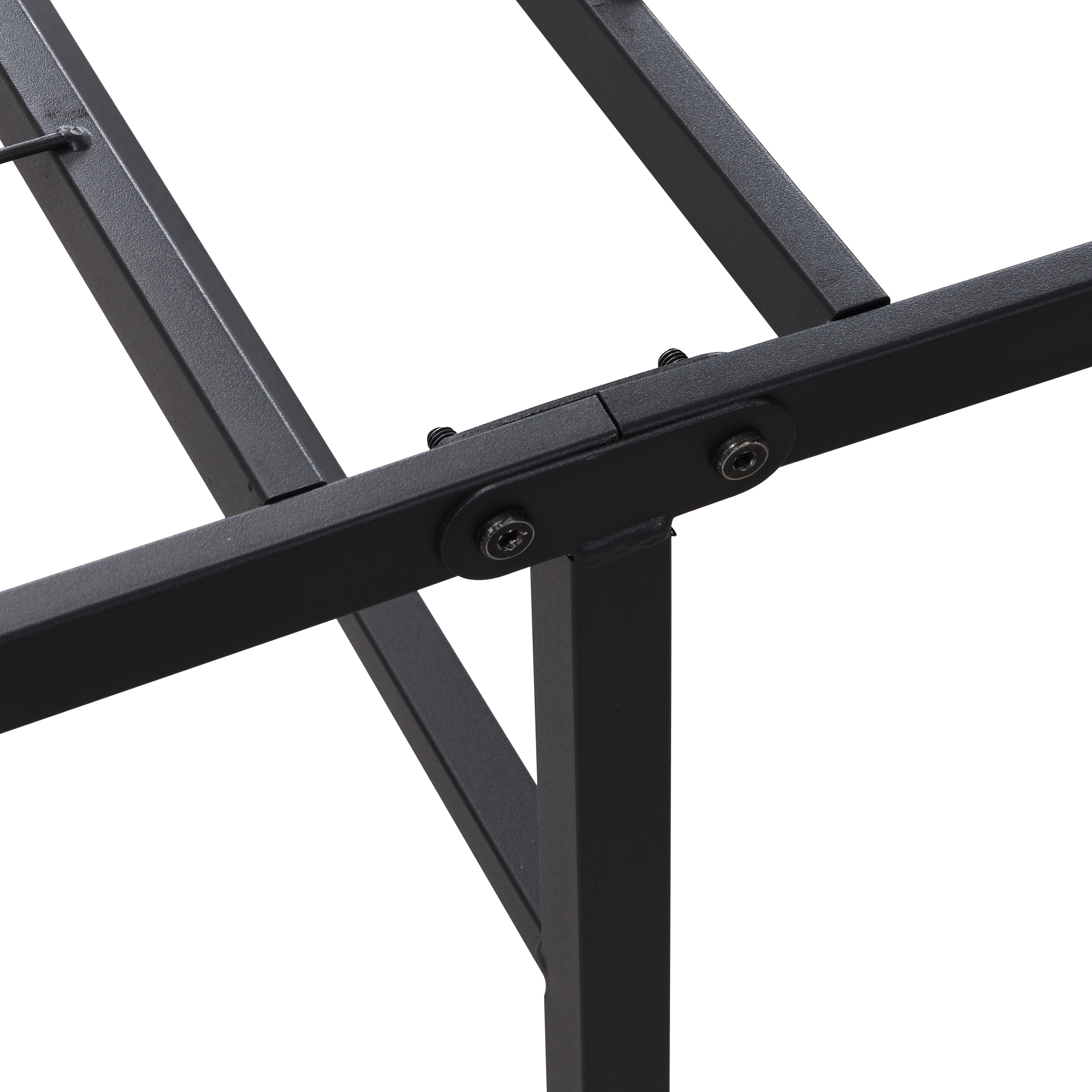 PAPROOS Queen Size Bed Frame, Metal Folding Bed Frame with Under Bed Storage, Heavy Duty Queen Platform Bed with Storage Space, Easy Assembly, No Box Spring Needed, 14 inch, Black