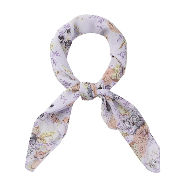 Bufandas de gasa para mujer - 27.6 X27.6 - Pañuelo cuadrado con estampado floral Pañuelo para el cuello Pañuelo para el cuello Púrpura pálido 70x70cm/27.6x27.6 inches(LxW)