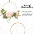 thumbnail image 3 of Corona de flores montada en la pared, guirnaldas de flores artificiales con guirnaldas de flores decorativas, marco redondo con guirnaldas de flores para decoración de bodas (whi Feliz Sencillez, 3 of 3