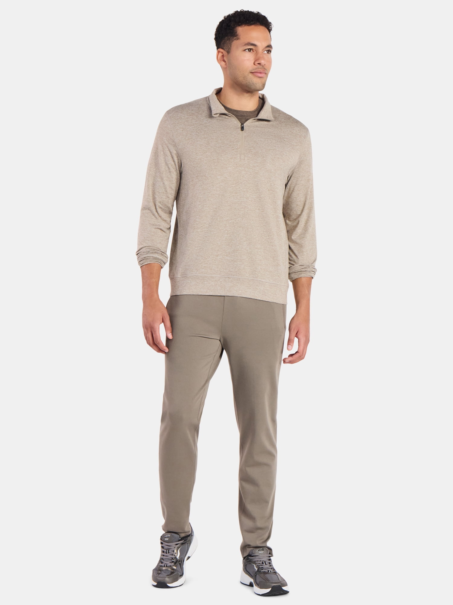 Athletic Works Men's and Big Men's ButterCore Soft Quarter-Zip Pullover Shirt, Sizes S-3XL