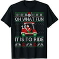 thumbnail image 1 of Christmas Oh What Fun It Is To Ride Golf Lover Ugly Sweater T-Shirt - Black -, 1 of 2