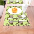thumbnail image 5 of XMXT 6 Pcs Woven Placemats, Cartoon Coffee Green Graffiti Stain Resistant Anti-Skid Placemat for Kitchen Table, 12 x 18 inches, 5 of 6
